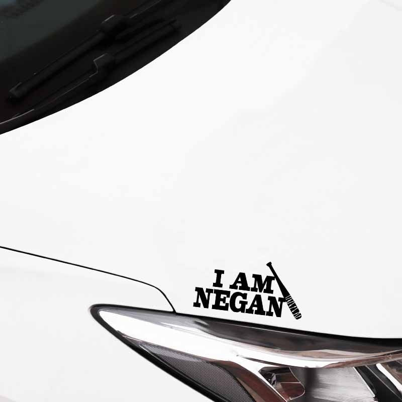 15.5CM*7.5CM Fashion I Am Negan Vinyl Motorcycle Car-styling Car Sticker Decal Black Silver C11-1977