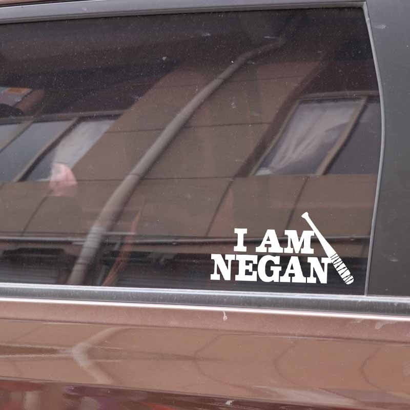 15.5CM*7.5CM Fashion I Am Negan Vinyl Motorcycle Car-styling Car Sticker Decal Black Silver C11-1977