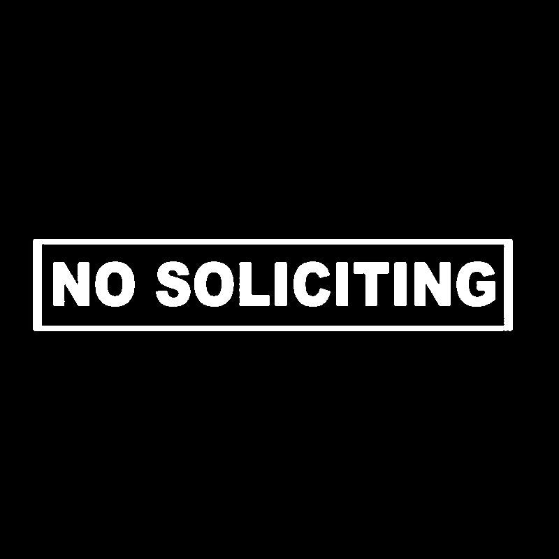 16.5CM*3.1CM Fashion Vinyl Car Sticker No Soliciting Decal Black Silver C11-1740