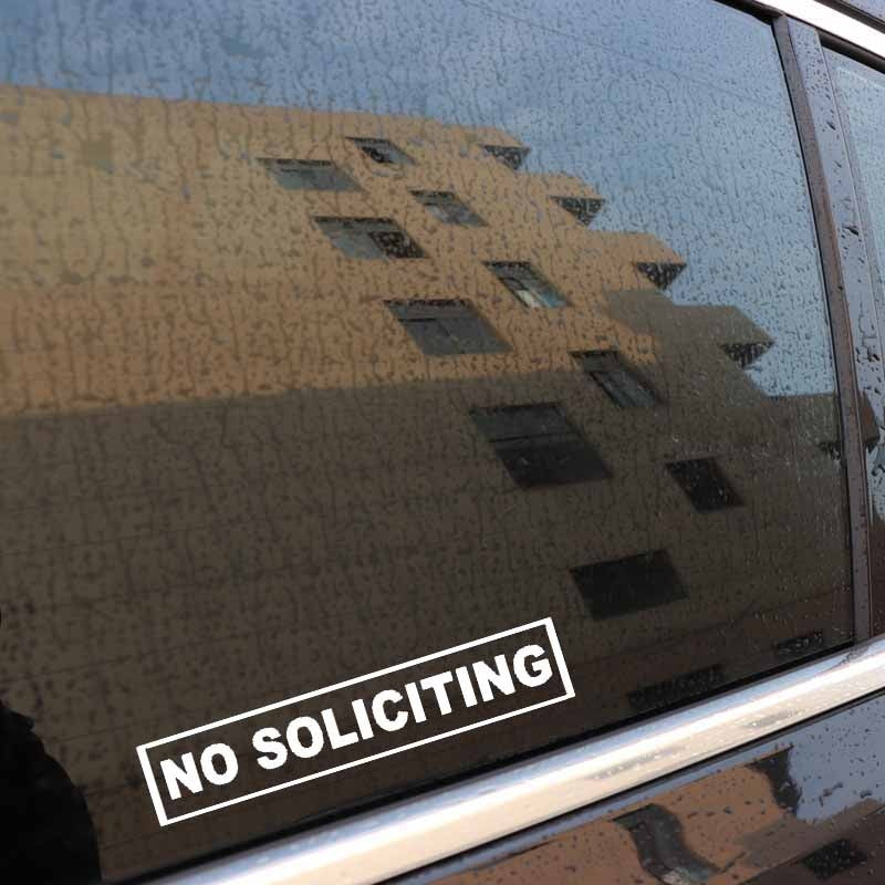 16.5CM*3.1CM Fashion Vinyl Car Sticker No Soliciting Decal Black Silver C11-1740