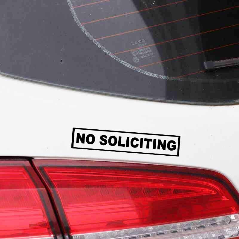 16.5CM*3.1CM Fashion Vinyl Car Sticker No Soliciting Decal Black Silver C11-1740