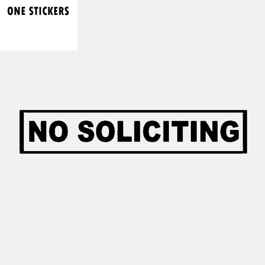 16.5CM*3.1CM Fashion Vinyl Car Sticker No Soliciting Decal Black Silver C11-1740