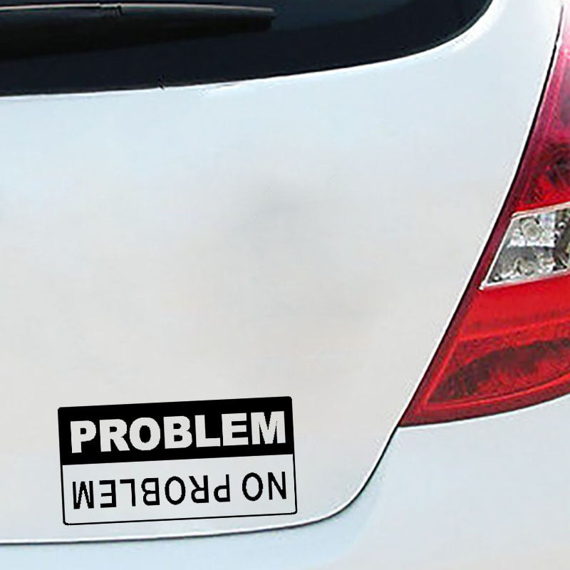 13.5CM*6.9CM Graphics NO PROBLEM Interesting Car Sticker Decal Black Silver Vinyl C11-0689