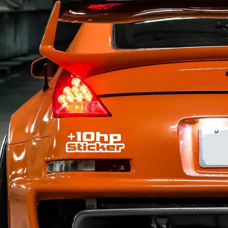 16.9CM*5.9CM High Quality For +10 HP Decals Graphical Black/Silver Vinyl Car Sticker C11-1312