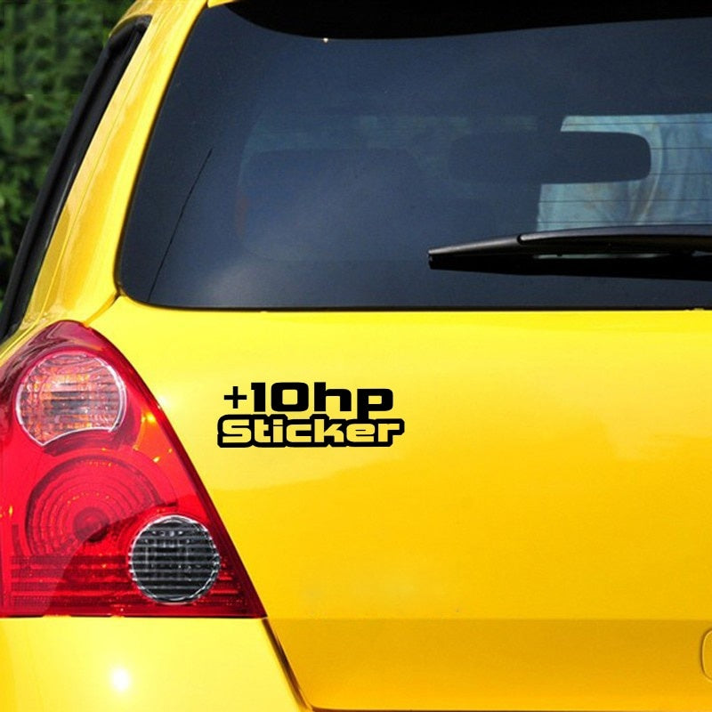 16.9CM*5.9CM High Quality For +10 HP Decals Graphical Black/Silver Vinyl Car Sticker C11-1312