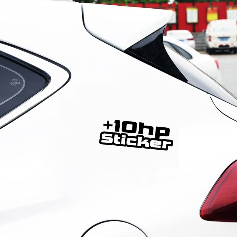 16.9CM*5.9CM High Quality For +10 HP Decals Graphical Black/Silver Vinyl Car Sticker C11-1312