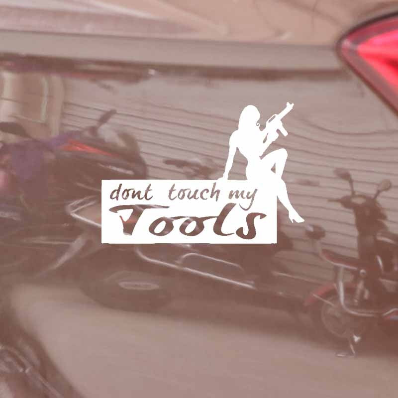 14.5CM*10CM Funny Dont Touch My Tools Vinyl Car-styling Decal Car Sticker Black Silver Graphical C11-1774