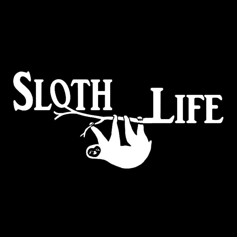13.8CM*6.2CM Sloth Life Funny Vinyl Car Window Sticker Decal Black Silver C11-2057