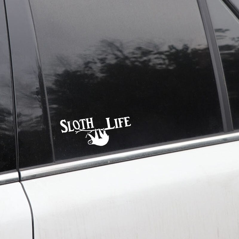 13.8CM*6.2CM Sloth Life Funny Vinyl Car Window Sticker Decal Black Silver C11-2057
