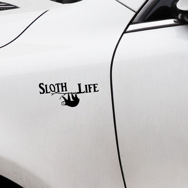13.8CM*6.2CM Sloth Life Funny Vinyl Car Window Sticker Decal Black Silver C11-2057