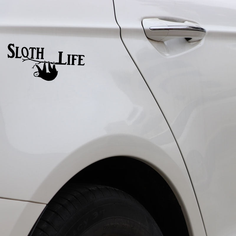 13.8CM*6.2CM Sloth Life Funny Vinyl Car Window Sticker Decal Black Silver C11-2057