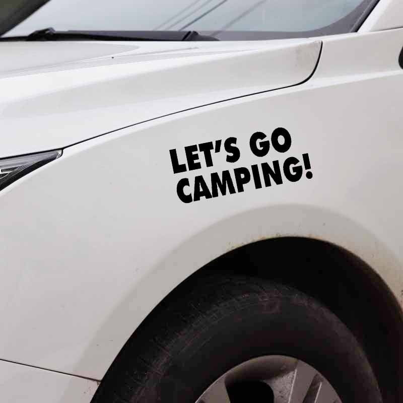 17CM*7CM Funny Let's Go Camping Vinyl Car Window Sticker Decal Black Silver Graphical C11-1837