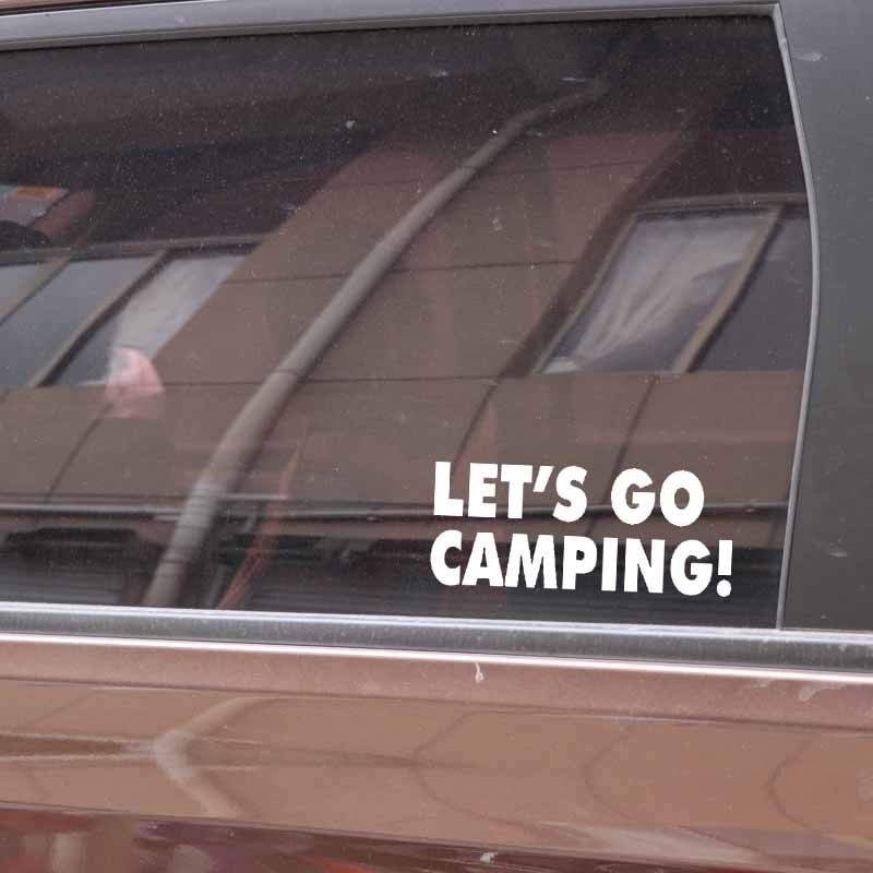 17CM*7CM Funny Let's Go Camping Vinyl Car Window Sticker Decal Black Silver Graphical C11-1837