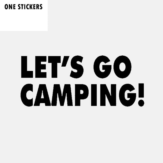 17CM*7CM Funny Let's Go Camping Vinyl Car Window Sticker Decal Black Silver Graphical C11-1837