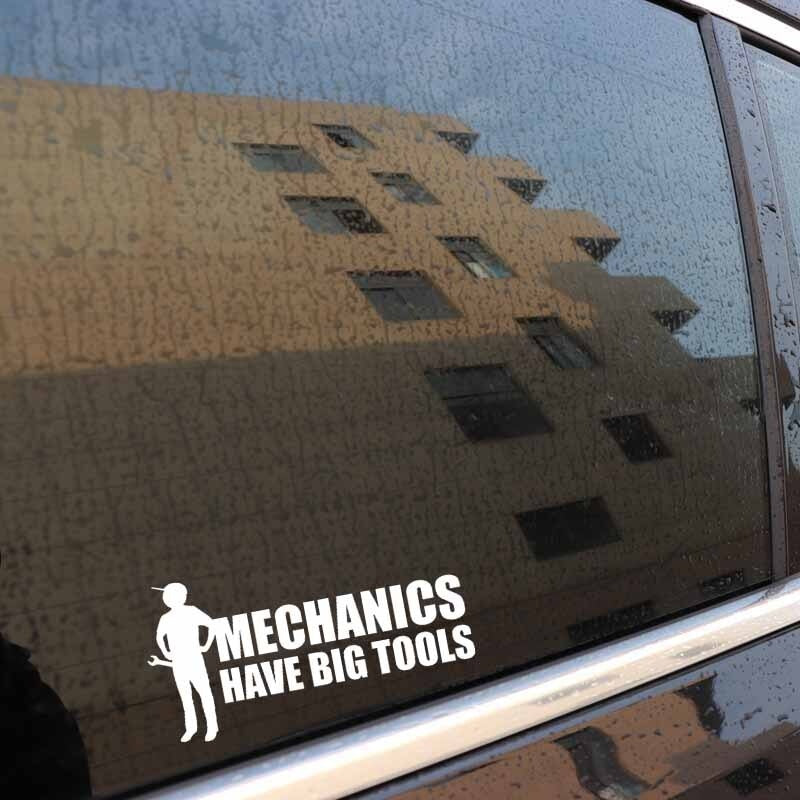 17.5CM*8.8CM Fashion Mechanics Have BIG Tools Vinyl Car Window Sticker Decal Black Silver C11-1819