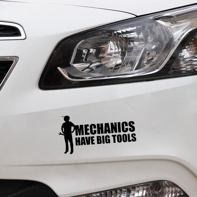 17.5CM*8.8CM Fashion Mechanics Have BIG Tools Vinyl Car Window Sticker Decal Black Silver C11-1819