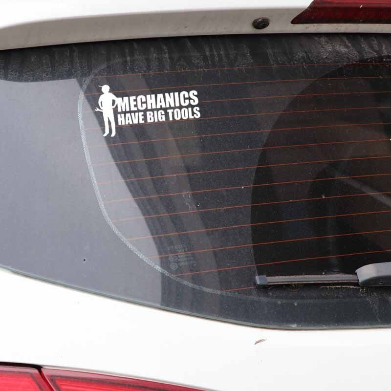 17.5CM*8.8CM Fashion Mechanics Have BIG Tools Vinyl Car Window Sticker Decal Black Silver C11-1819