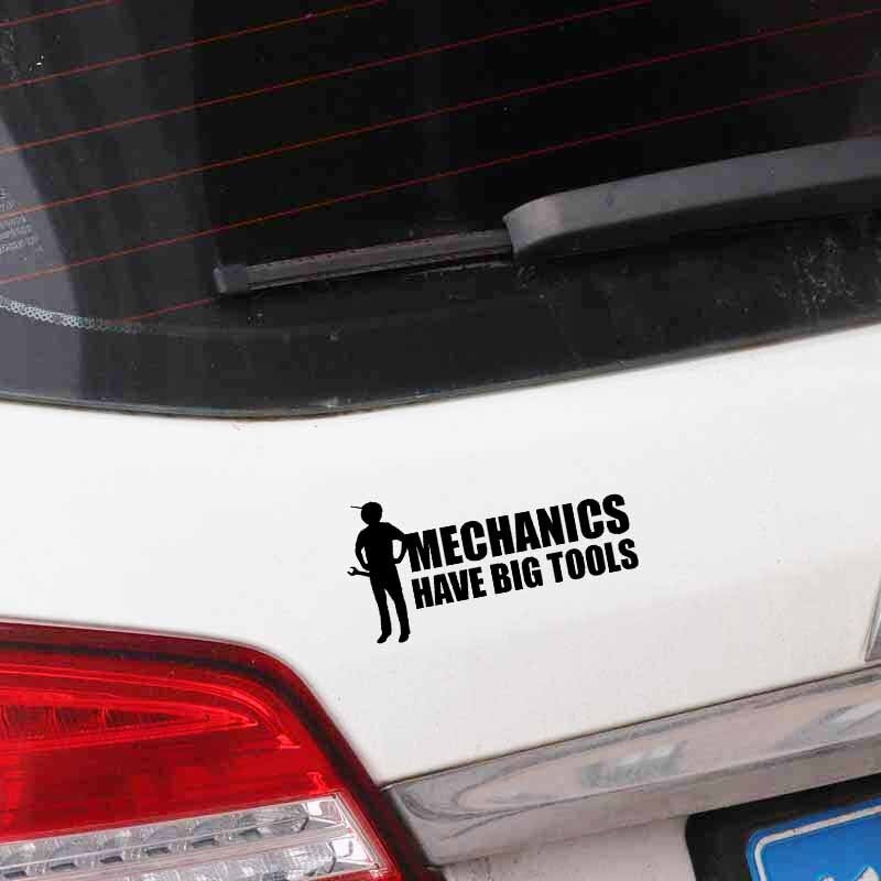 17.5CM*8.8CM Fashion Mechanics Have BIG Tools Vinyl Car Window Sticker Decal Black Silver C11-1819