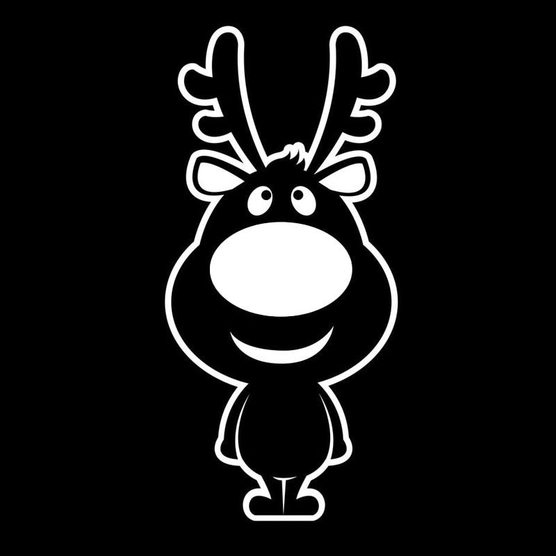 High-quality 6.4*13.5CM Cartoon Christmas Reindeer Silhouette Car Styling Funny Vinyl Car Sticker And Decal Black/Silver S1-2541