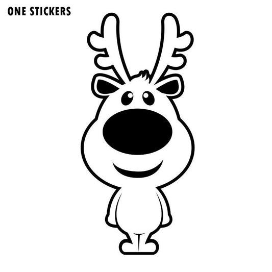 High-quality 6.4*13.5CM Cartoon Christmas Reindeer Silhouette Car Styling Funny Vinyl Car Sticker And Decal Black/Silver S1-2541