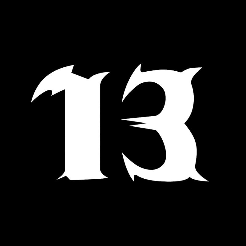 15CM*10CM Fun Number 13 Vinyl Car-styling Car Sticker Decoration Decal Black/Silver C11-0813
