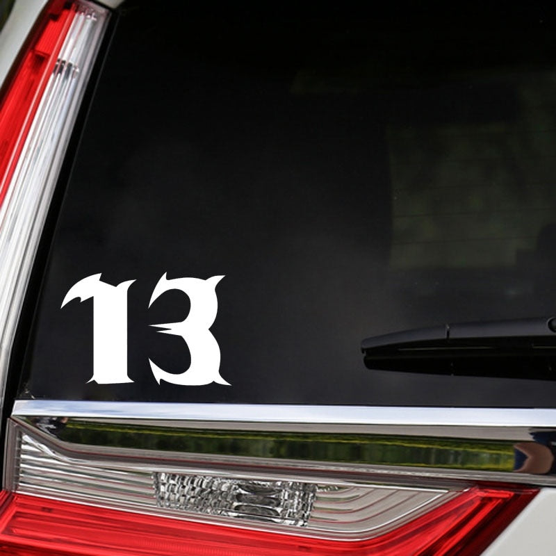 15CM*10CM Fun Number 13 Vinyl Car-styling Car Sticker Decoration Decal Black/Silver C11-0813