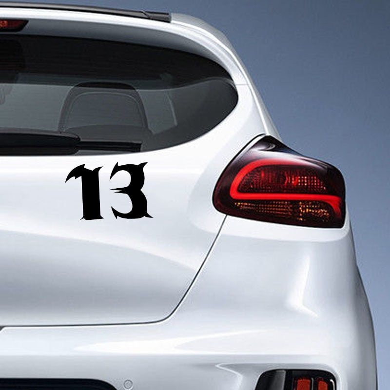 15CM*10CM Fun Number 13 Vinyl Car-styling Car Sticker Decoration Decal Black/Silver C11-0813