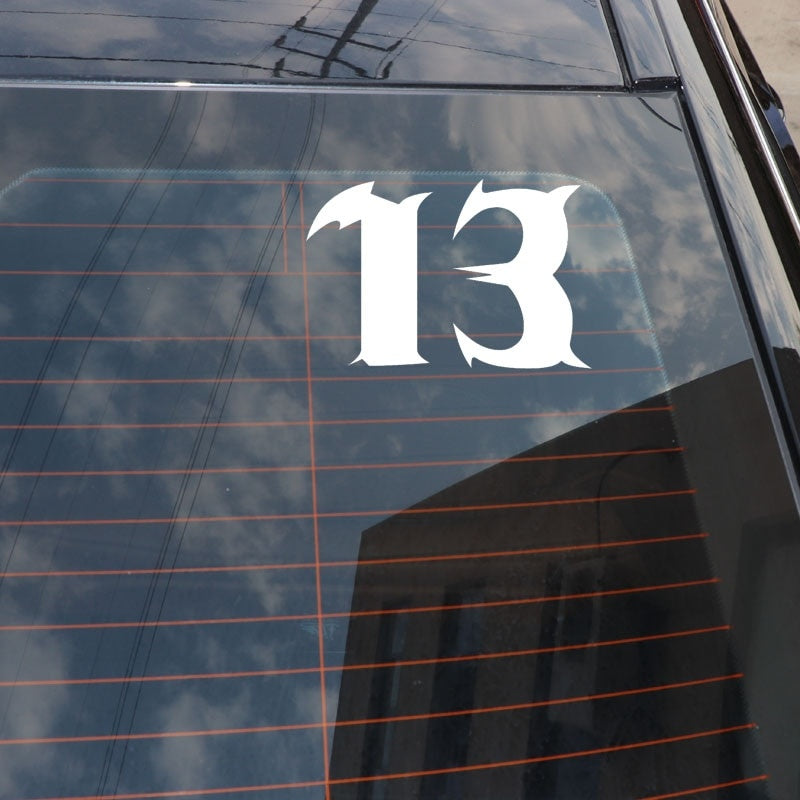 15CM*10CM Fun Number 13 Vinyl Car-styling Car Sticker Decoration Decal Black/Silver C11-0813