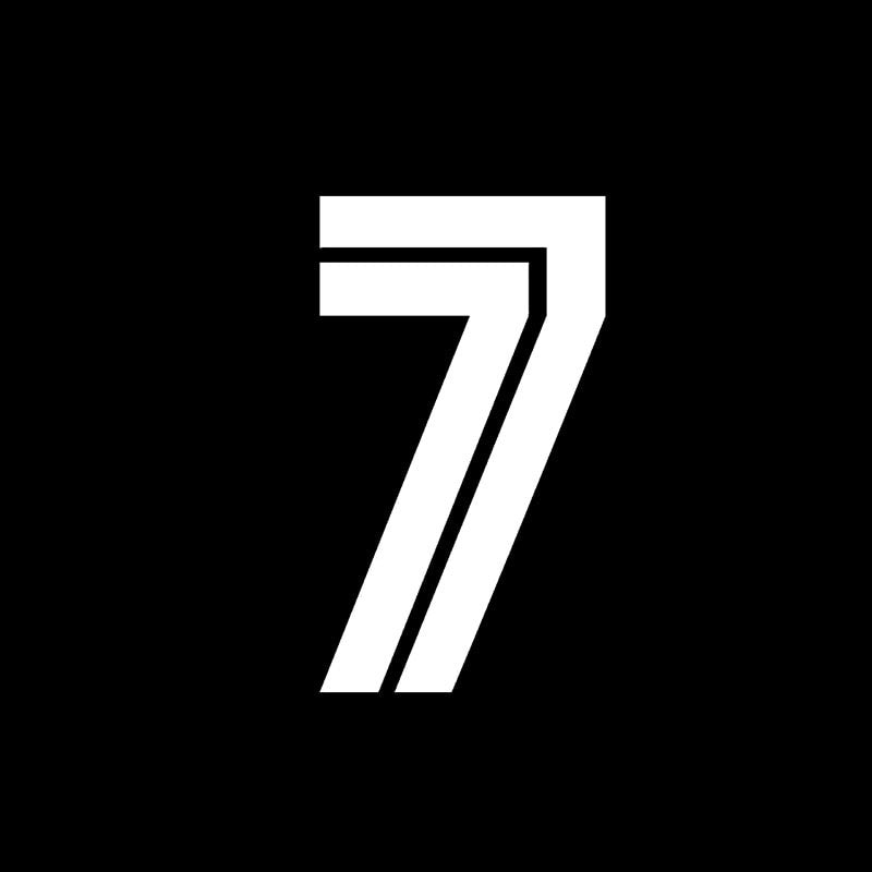 8CM*14CM Personality Number 7 Vinyl High-quality Car Sticker Decal Graphical Black/Silver C11-0805