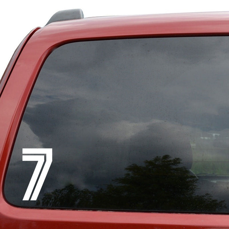 8CM*14CM Personality Number 7 Vinyl High-quality Car Sticker Decal Graphical Black/Silver C11-0805