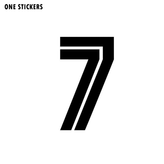 8CM*14CM Personality Number 7 Vinyl High-quality Car Sticker Decal Graphical Black/Silver C11-0805