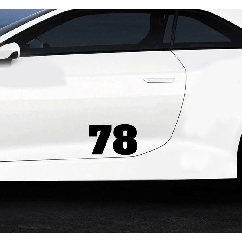15.5CM*9.8CM Creative Number 78 Vinyl Car Sticker Motorcycle Decal Graphical Black/Silver C11-0756