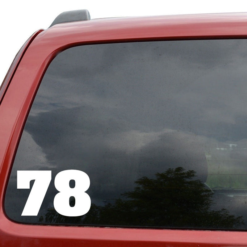 15.5CM*9.8CM Creative Number 78 Vinyl Car Sticker Motorcycle Decal Graphical Black/Silver C11-0756