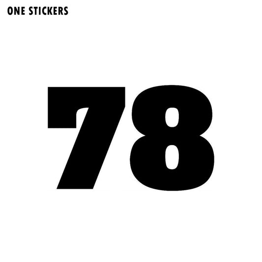 15.5CM*9.8CM Creative Number 78 Vinyl Car Sticker Motorcycle Decal Graphical Black/Silver C11-0756