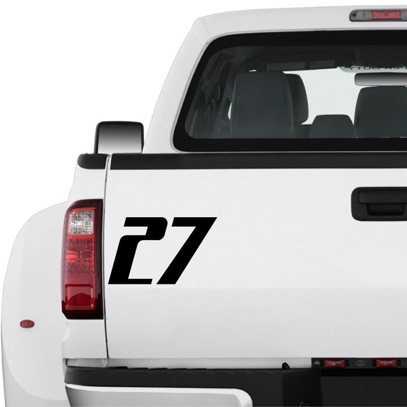 15CM*9.2CM Personality Number 27 Vinyl Car Sticker Motorcycle Decal Graphical Black/Silver C11-0755