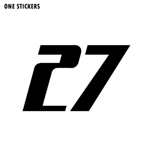 15CM*9.2CM Personality Number 27 Vinyl Car Sticker Motorcycle Decal Graphical Black/Silver C11-0755