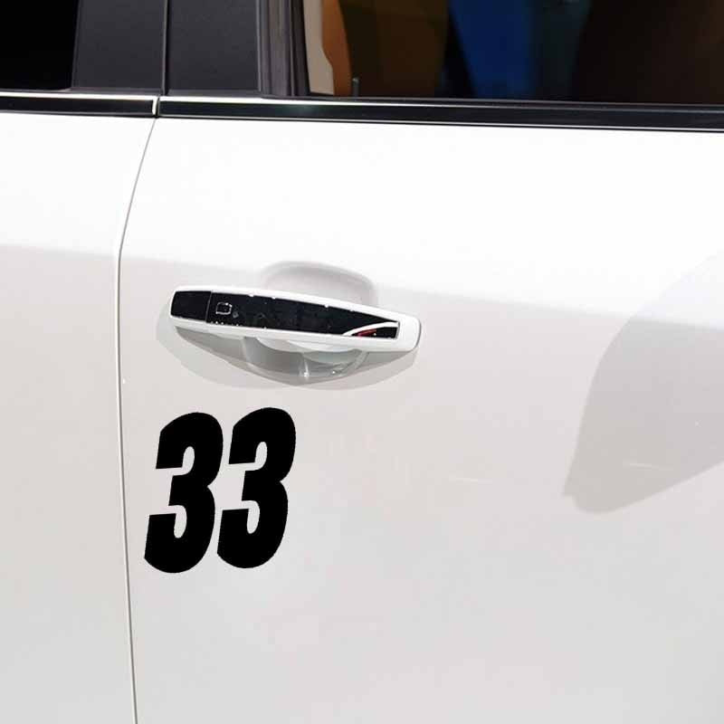 14CM*13.9CM lucky Number 33 Vinyl Car-styling Decor Decal Car Sticker Black Silver C11-0909