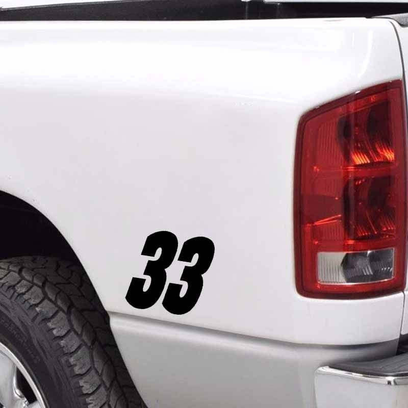 14CM*13.9CM lucky Number 33 Vinyl Car-styling Decor Decal Car Sticker Black Silver C11-0909