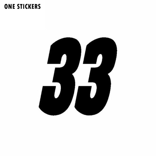 14CM*13.9CM lucky Number 33 Vinyl Car-styling Decor Decal Car Sticker Black Silver C11-0909