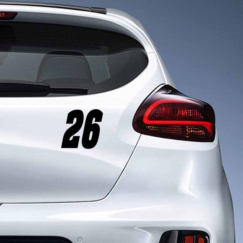 15CM*14.1CM Interesting Race Number 26 Decoration Vinyl Car-styling Car Sticker Decal Black/Silver C11-0867