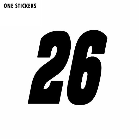 15CM*14.1CM Interesting Race Number 26 Decoration Vinyl Car-styling Car Sticker Decal Black/Silver C11-0867