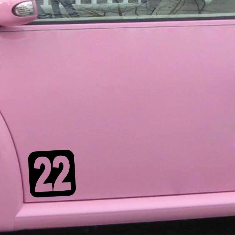 14CM*14CM Fashion Number 22 Vinyl Graphical Decor Decal Car Sticker Black/Silver Accessories C11-0921