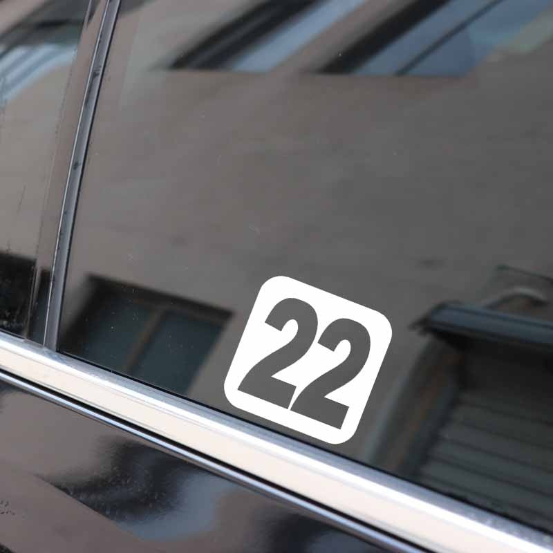 14CM*14CM Fashion Number 22 Vinyl Graphical Decor Decal Car Sticker Black/Silver Accessories C11-0921