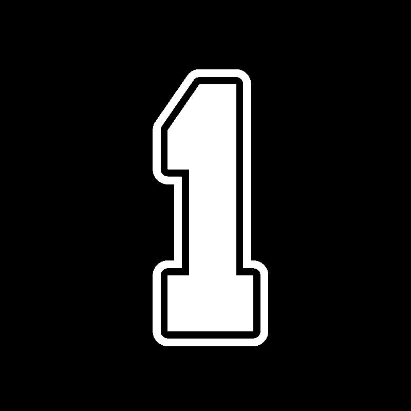 6.8CM*16CM Fun Number 1 Vinyl Car Sticker Motorcycle Decal Graphical Black/Silver C11-0760