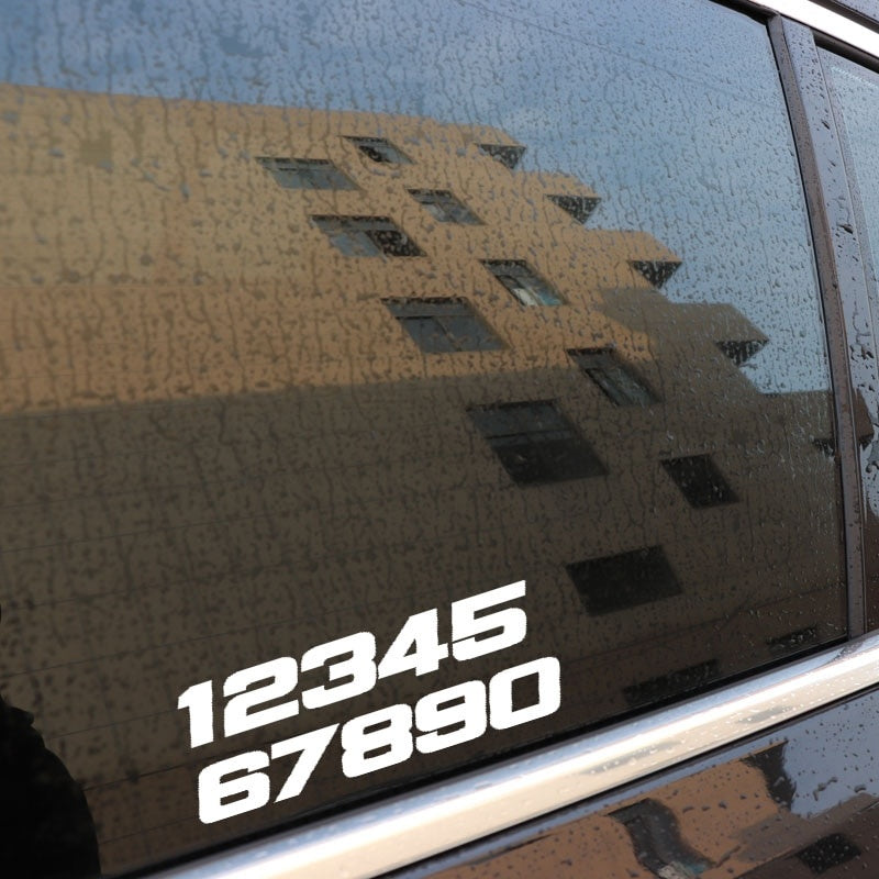 15.5CM*5.4CM Fun Phone Number 1234567890 Motorcycle Vinyl Decal Graphical Black/Silver Car Sticker C11-0761