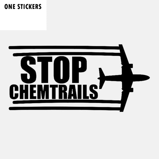 New Brand 17.2CM*8.2CM Creative Stop Chemtrails Vinyl Car Sticker Decal Black Silver C11-2021