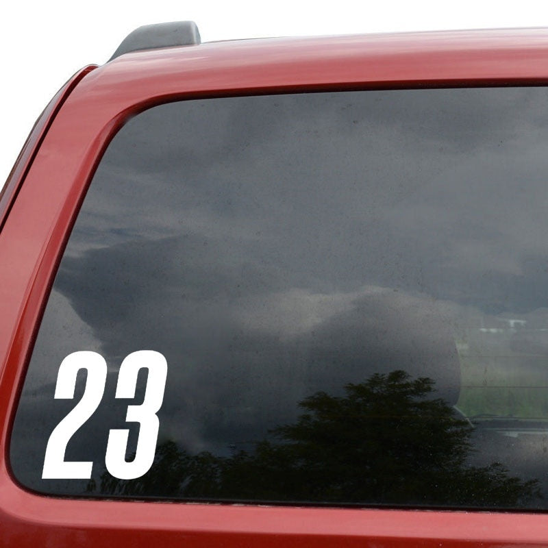 13.8CM*14CM Personality Racing Numbers 23 Vinyl Car Sticker Decal Graphical Black/Silver C11-0750