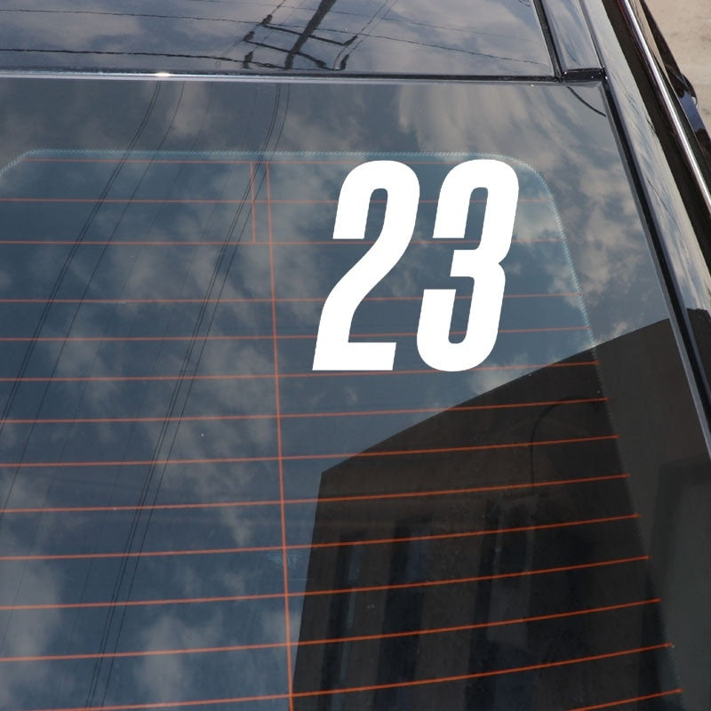 13.8CM*14CM Personality Racing Numbers 23 Vinyl Car Sticker Decal Graphical Black/Silver C11-0750