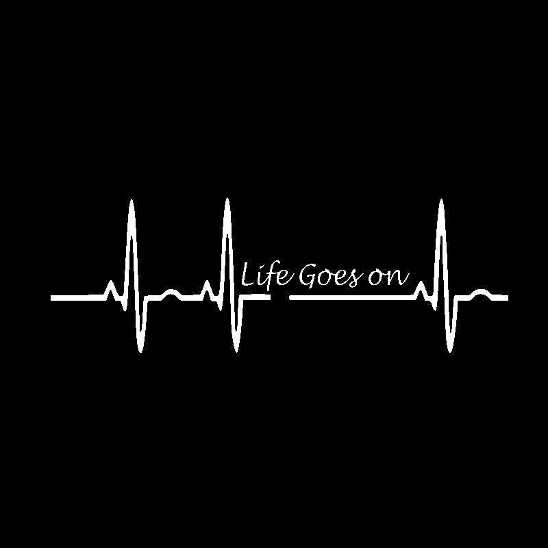 17.5CM*5.8CM Heart Beat Trackpad Life Goes On Nice Decal Black Silver Vinyl Car Sticker C11-1586