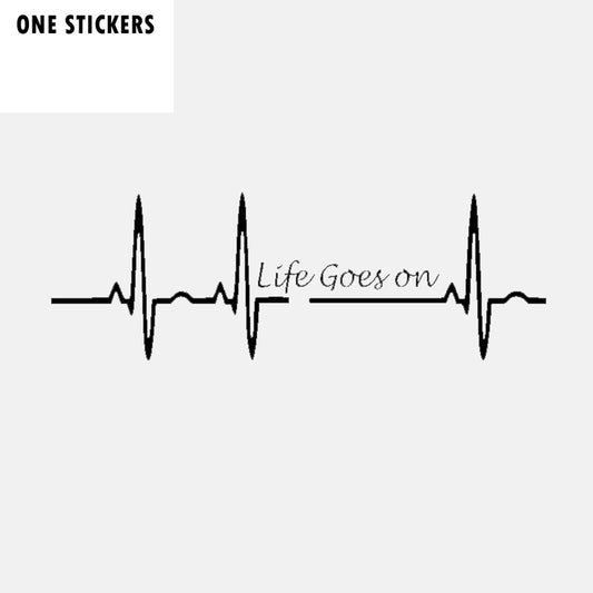 17.5CM*5.8CM Heart Beat Trackpad Life Goes On Nice Decal Black Silver Vinyl Car Sticker C11-1586